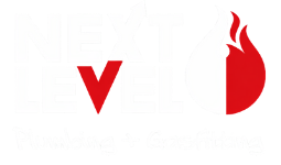 Next Level Plumbing & Gas Fitting logo (White & Transparent)