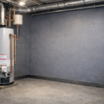 Installed residential water heater with connected plumbing and venting in Whitehorse and Teslin Yukon