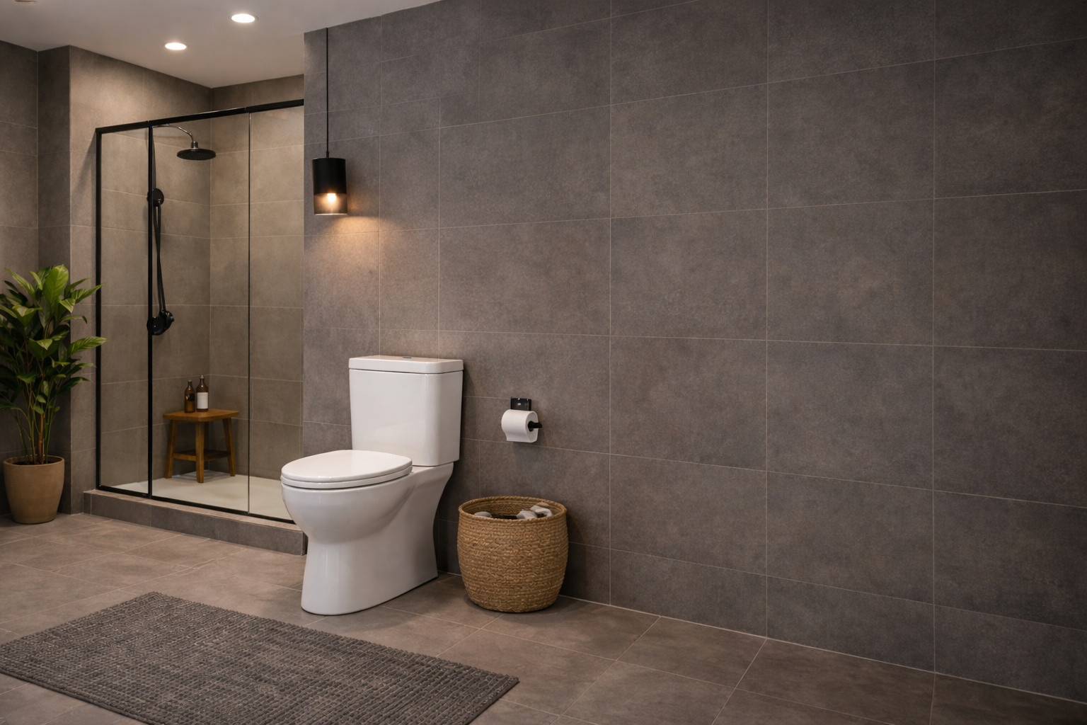 Modern toilet installed in a clean residential bathroom in Whitehorse and Teslin Yukon